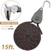 TOURFUN Rope Tie Downs, 3/8 x 15ft. Locking Ratchet Pulley with 3.1 Carabiner for Kayak Bow and Stern Secure  1 Pair view 2
