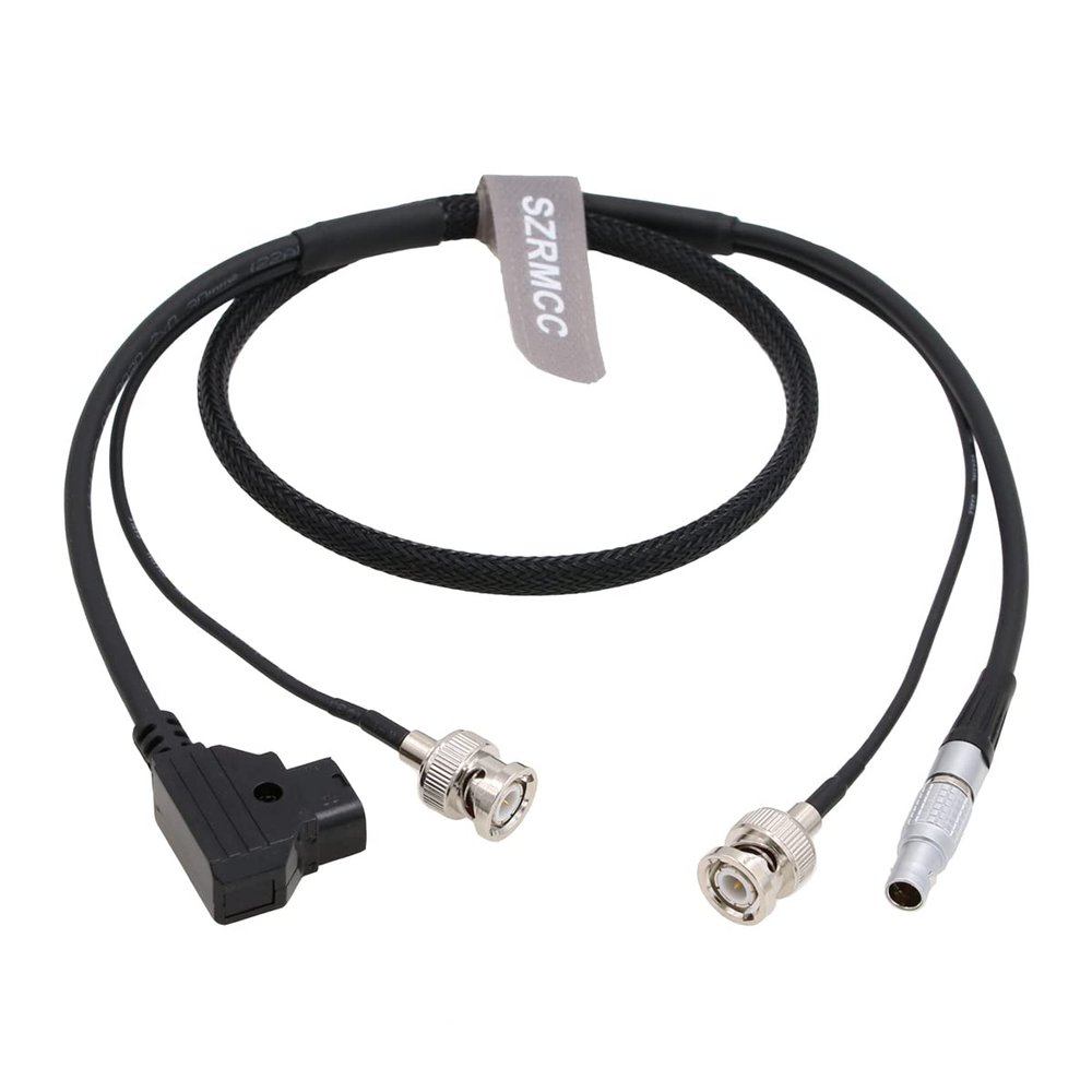 SZRMCC BNC to BNC and D-tap to 2 pin Power SDI Video Cable for Zacuto Gratical Eye Viewfinder Teradek Bolt Bond (Black 1m)