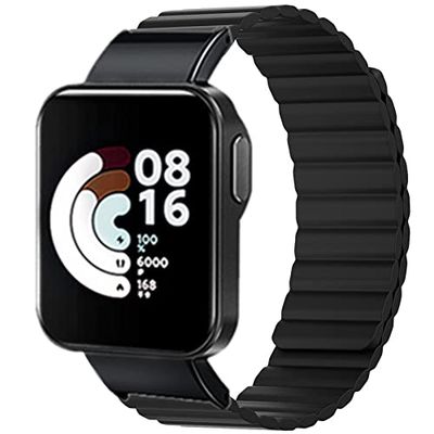 Replacement Wristbands Compatible with Xiaomi Mi Watch LITE ,KangPlus Silicone Strap Magnetic Close Sport Wristband Adjustable 5.5-8.1 inch for Redmi Watch/Xiaomi Mi Watch LITE - Black