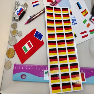 SAFIRMES Germany 30 Countries in Europe Stickers 20 x 30 mm Vinyl