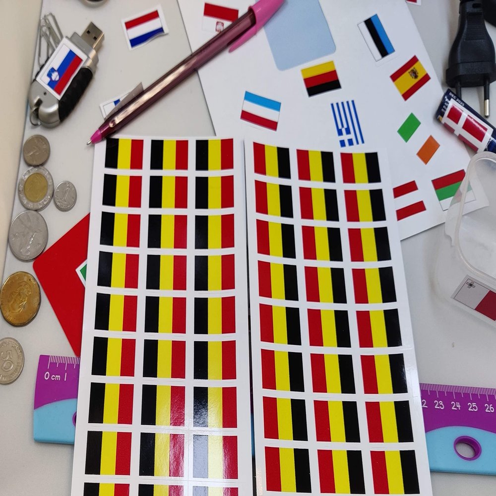 SAFIRMES Belgium 30 Countries in Europe Stickers 20 x 30 mm Vinyl