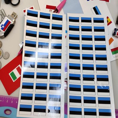 SAFIRMES ESTONIE 30 Countries in Europe Stickers 20 x 30 mm Vinyl
