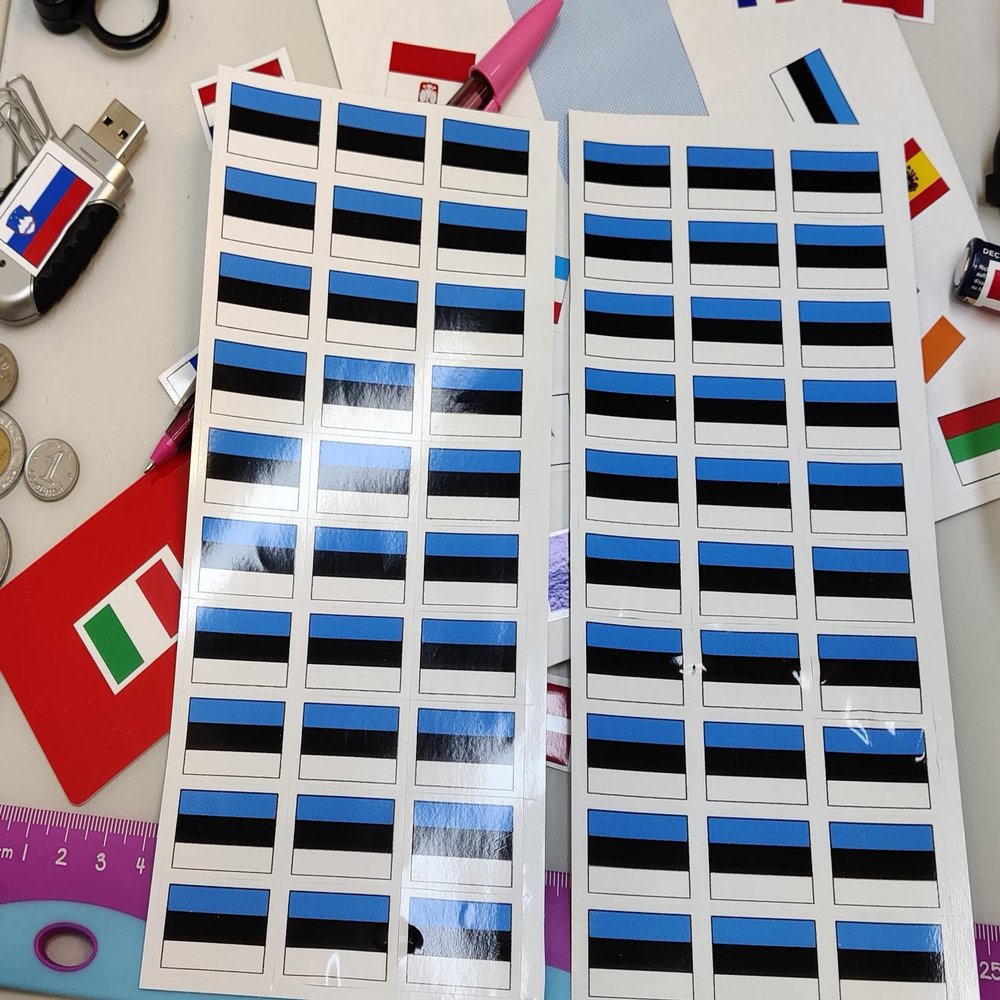 SAFIRMES ESTONIE 30 Countries in Europe Stickers 20 x 30 mm Vinyl
