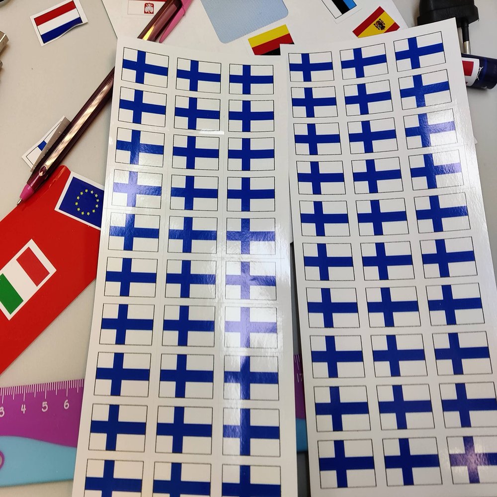 SAFIRMES Finland 30 Countries of Europe Stickers 20 x 30 mm Vinyl