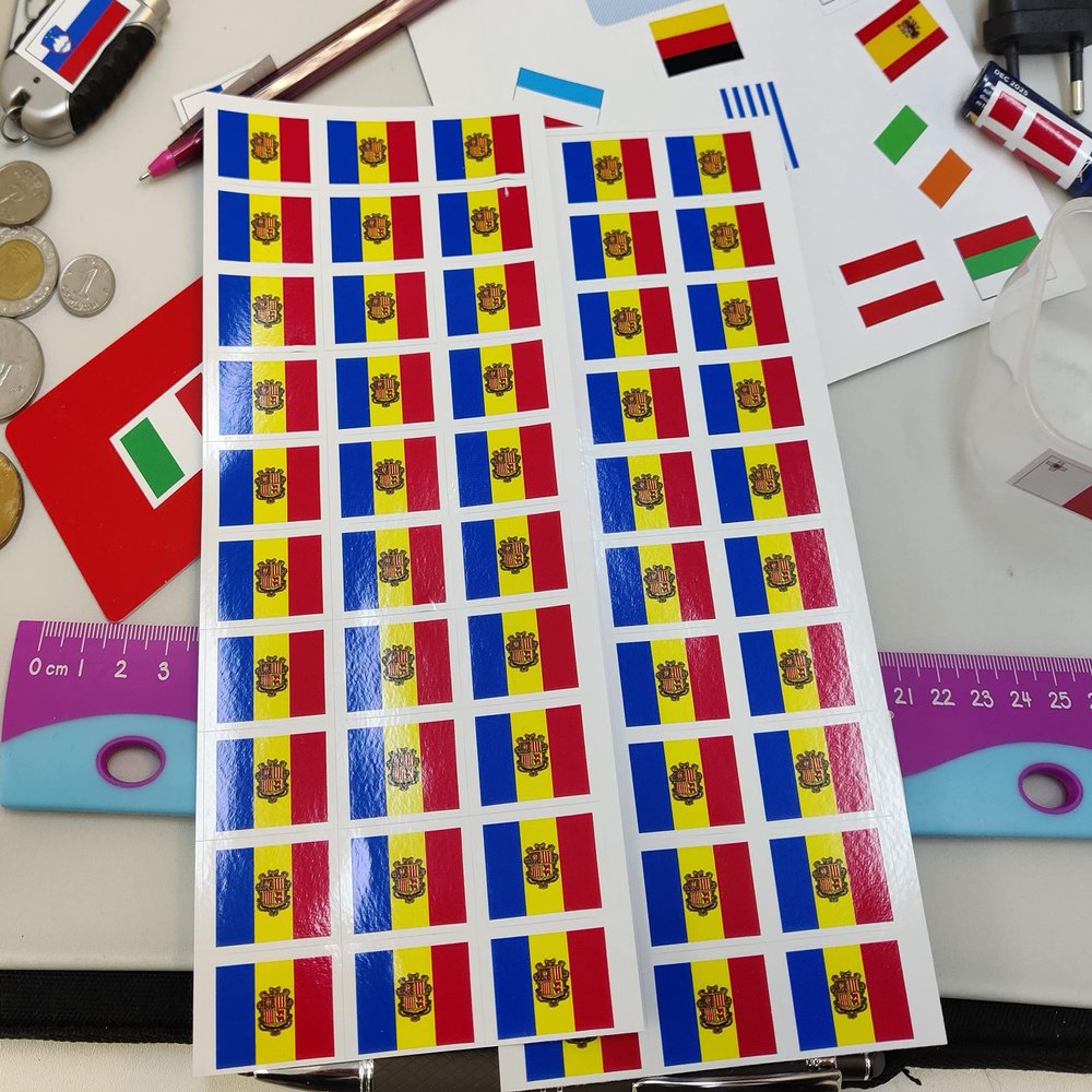 SAFIRMES ANDORRE 30 Countries of Europe Stickers 20 x 30 mm Vinyl