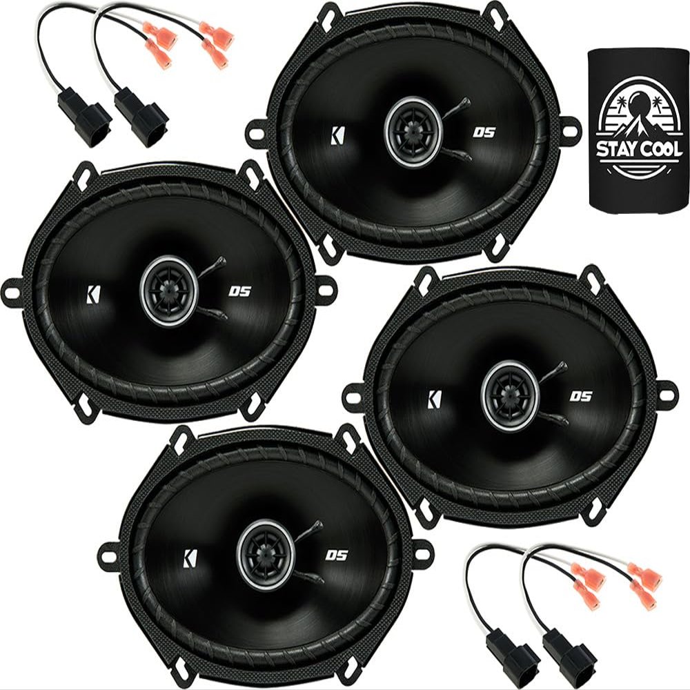 KICKER Front and Rear Door 6x8 Speakers Kit for Ford Escape 2001-2012 Upgrade Kit - 2 Pairs of DS Series 6x8 Inch Coaxial Speakers with Harnesses - DSC680, 43DSC6804