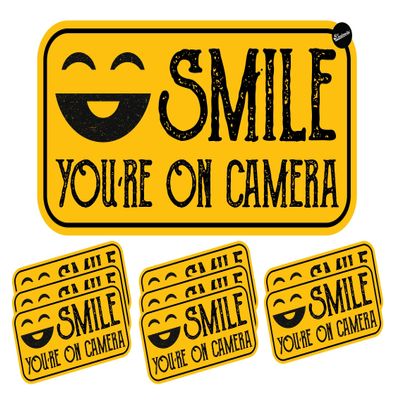 10 Pack Smile You're On Camera Sticker Video Security Warning System Alarm Decals