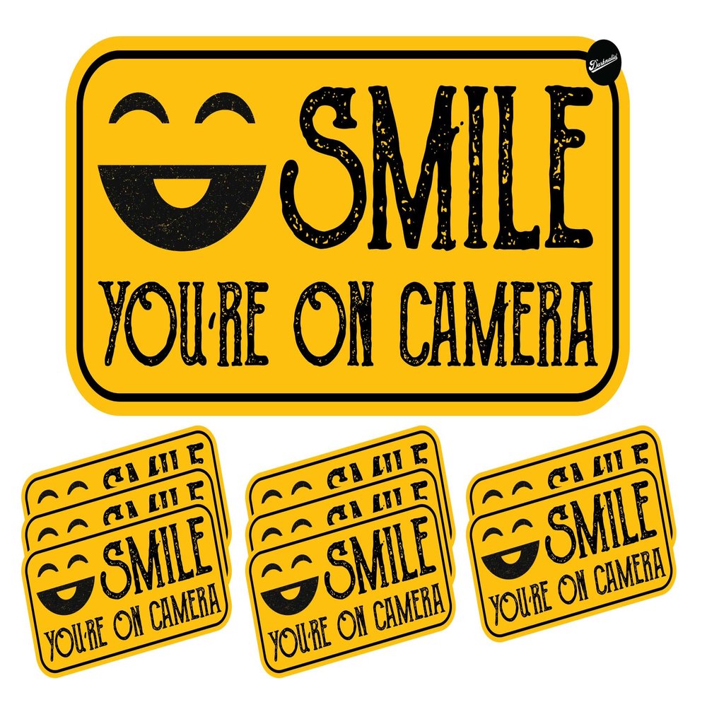 10 Pack Smile You're On Camera Sticker Video Security Warning System Alarm Decals
