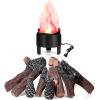 Sawysine Electronic 3D Led Fake Flames Effect Night Lamp Led Artificial Flickering Fire Flame with 10 Pieces Gas Fireplace Logs Simulated Fire Lamp for Halloween Christmas Indoor Home Party Decoration view 1