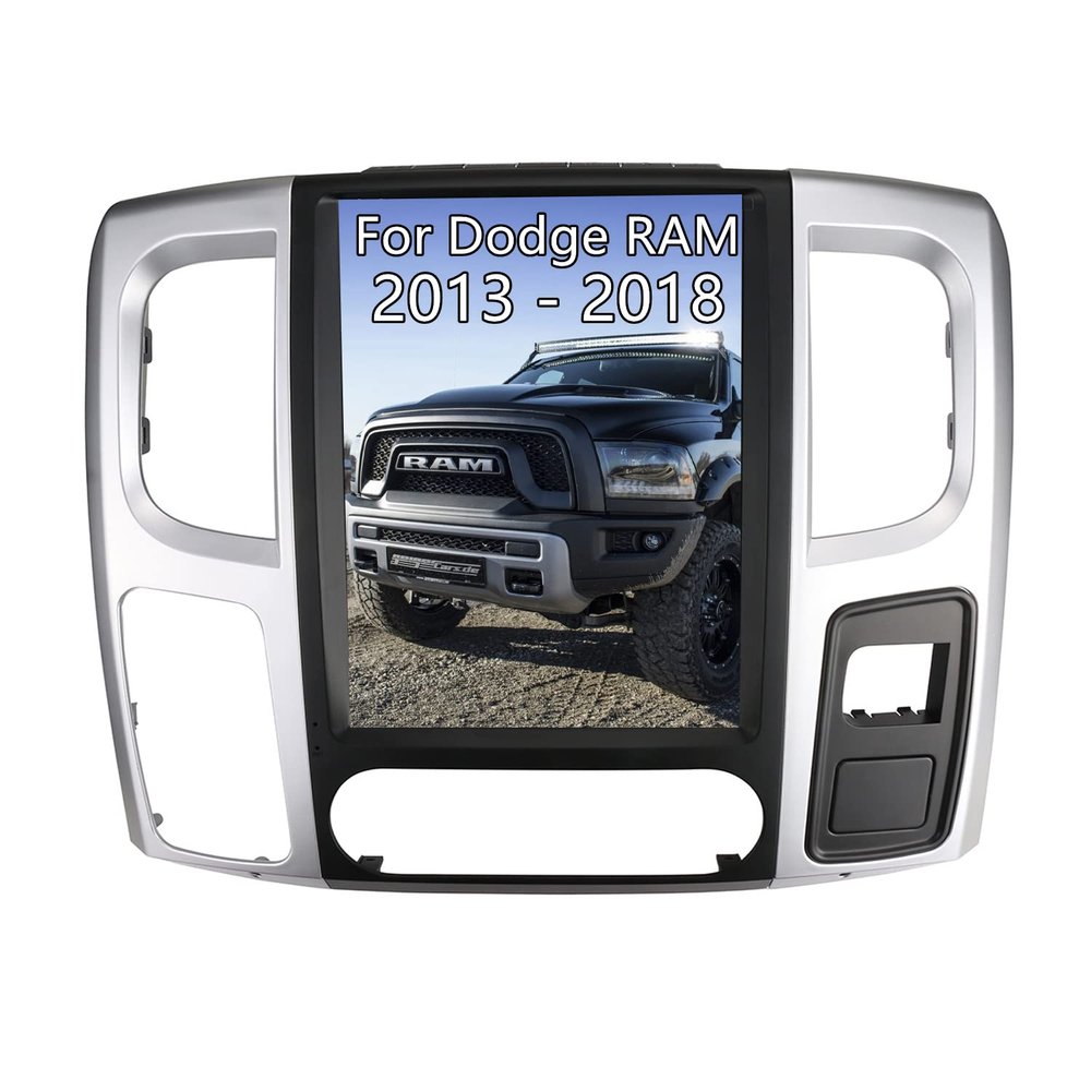 ZWNAV 12.1 inch Tesla Style Touch Screen Android Car Radio Upgrade for Dodge Ram 1500 2500 3500 2013-2018 Truck Stereo Replacement GPS in-Dash Navigation Head Unit Video Multimedia Player