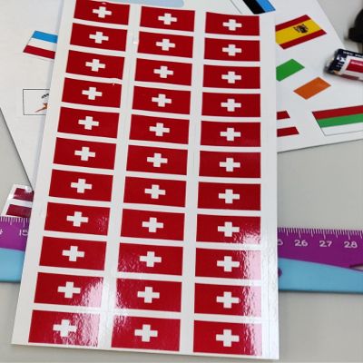 SAFIRMES Swiss 30 Countries in Europe Stickers 20 x 30 mm Vinyl