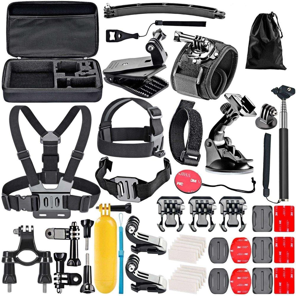 Navitech 50-in-1 Action Camera Accessories Combo Kit with EVA Case - Compatible with VEMONT Full HD 2.0 Inch Action Camera