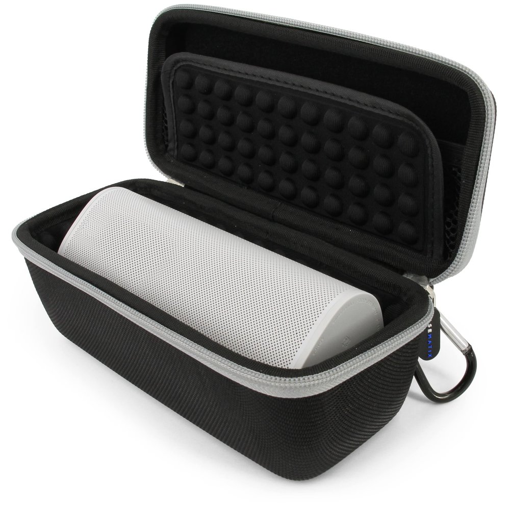 CASEMATIX Speaker Case Compatible with Sonos Roam Bluetooth Portable Smart Speaker and Roam Charger  Impact Resistant with Padded Interior, Carry Handle, Accessory Pocket and Carabiner