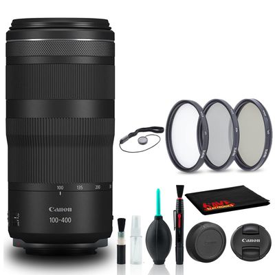 Canon RF 100-400mm f/5.6-8 is USM Lens (5050C002) + Filter Kit + Cap Keeper + Cleaning Kit + More (Renewed)