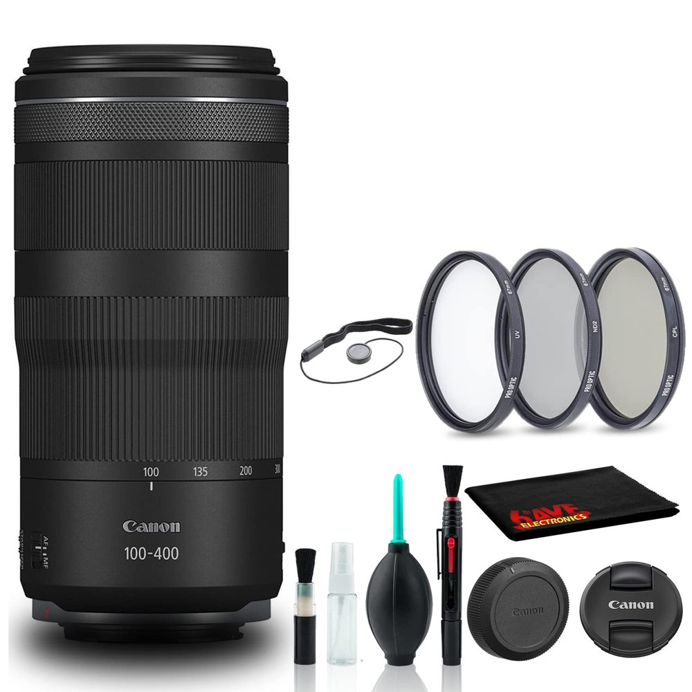 Canon RF 100-400mm f/5.6-8 is USM Lens (5050C002) + Filter Kit + Cap Keeper + Cleaning Kit + More (Renewed)