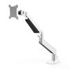 Desky Heavy Duty Single Monitor Arm (24lbs+)  Ergonomic Gas Spring Desk Mount, Fits 3843" Ultrawide Screens, VESA 75x75/100x100, Clamp/Grommet Base  White view 1