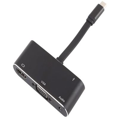 4-in-1 USB 3.1 Type C to 4K HDMI VGA Audio USB 3.0 Adapter Hub