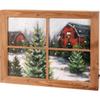 Primitives By Kathy 113548 Winter Farm LED Window Sign, 19 Inch, Multicolor view 1