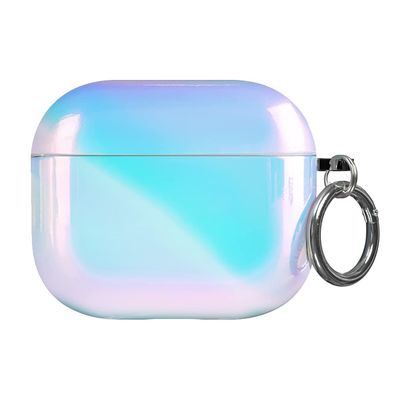 Velvet Caviar Compatible with AirPods 3rd Generation Case with Keychain - Cute Protective Hard AirPod 3 Cases for Women - Iridescent Nebula