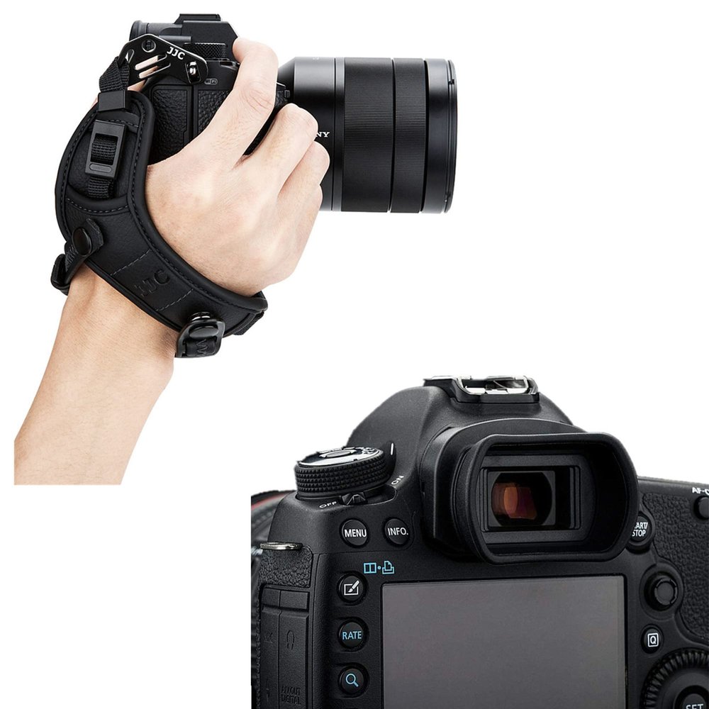 Camera Eyecup + Camera Hand Strap: Soft Silicon Camera with Camera Hand Strap for Canon DSLR Mirrorless Camera