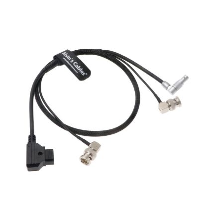 Combination Power-Cable for Zacuto-Gratical-Eye-Viewfinder|Teradek Rotatable Right-Angle 2-Pin-Male to D-Tap + Right Angle BNC to BNC Flexible HD SDI Cable for BMCC-Video-Camera Braided Alvin's Cables