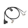 Combination Power-Cable for Zacuto-Gratical-Eye-Viewfinder|Teradek Rotatable Right-Angle 2-Pin-Male to D-Tap + Right Angle BNC to BNC Flexible HD SDI Cable for BMCC-Video-Camera Braided Alvin's Cables view 1