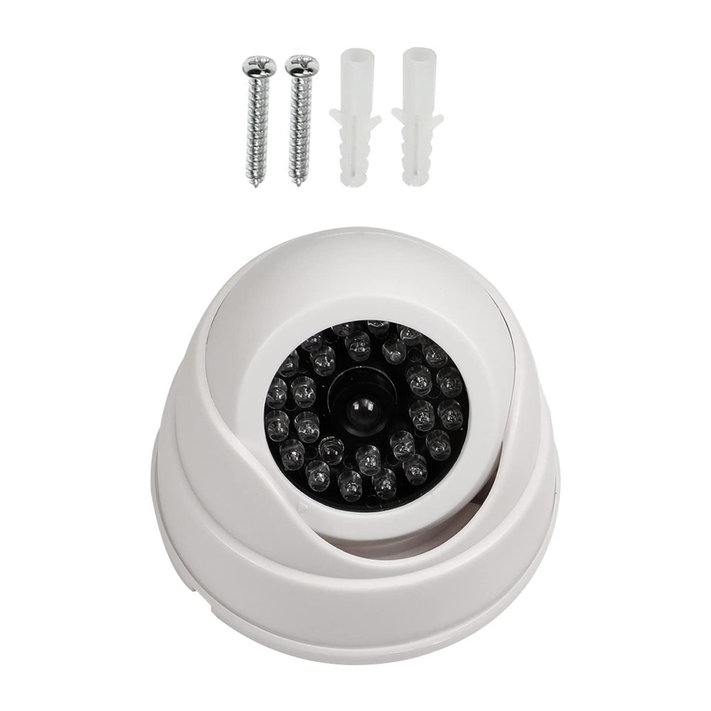 Aicosineg Fake Security Camera Dummy Dome CCTV No Induction for Home Outdoor Indoor White 1Pcs