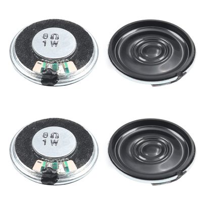 Aicosineg 4Pcs DIY Magnetic Speaker 1W 8 Ohm 26mm Diameter Round Shape Replacement Loudspeaker