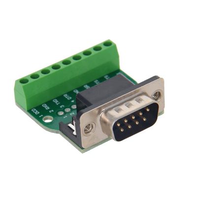 Aicosineg D-sub DB9 Breakout Board Connector 9 Pin 2 Row Male RS232 Serial Port Solderless Terminal Block Adapter 1Pcs