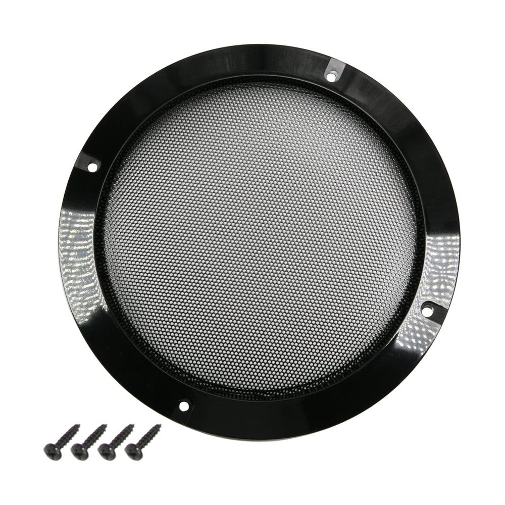 6.5inches Speaker Grill Mesh Decorative Circle Subwoofer Guard Protector Cover Audio Accessories Black Metal Trim 4Pcs,Aicosineg