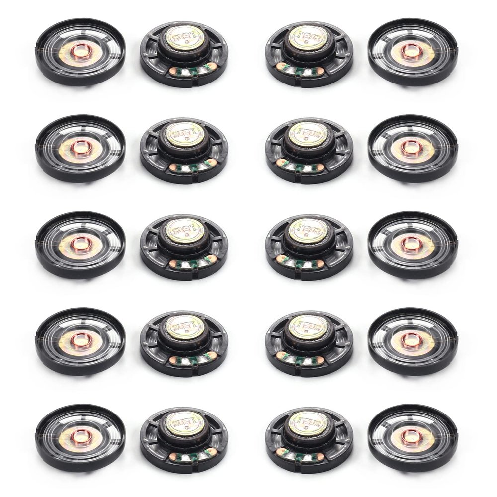 Aicosineg 20Pcs DIY Magnetic Speaker 0.25W 8 Ohm 29mm Diameter Round Shape Replacement Loudspeaker