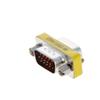 Aicosineg DB15 VGA Gender Changer 15 Pin Male to Male 3-Row Mini Gender Changer Coupler Adapter Connector for Serial Applications Black Pack of 1 view 2