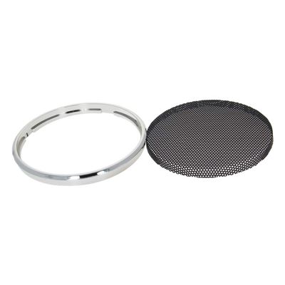 2Pcs 3.5inch /90mm Speaker Grill Mesh Decorative Circle Woofer Guard Protector Cover Audio Accessories Black Grill Silver Trim,Aicosineg