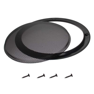 8inches Speaker Grill Mesh Decorative Circle Subwoofer Guard Protector Cover Audio Accessories Black Metal Trim 2Pcs,Aicosineg
