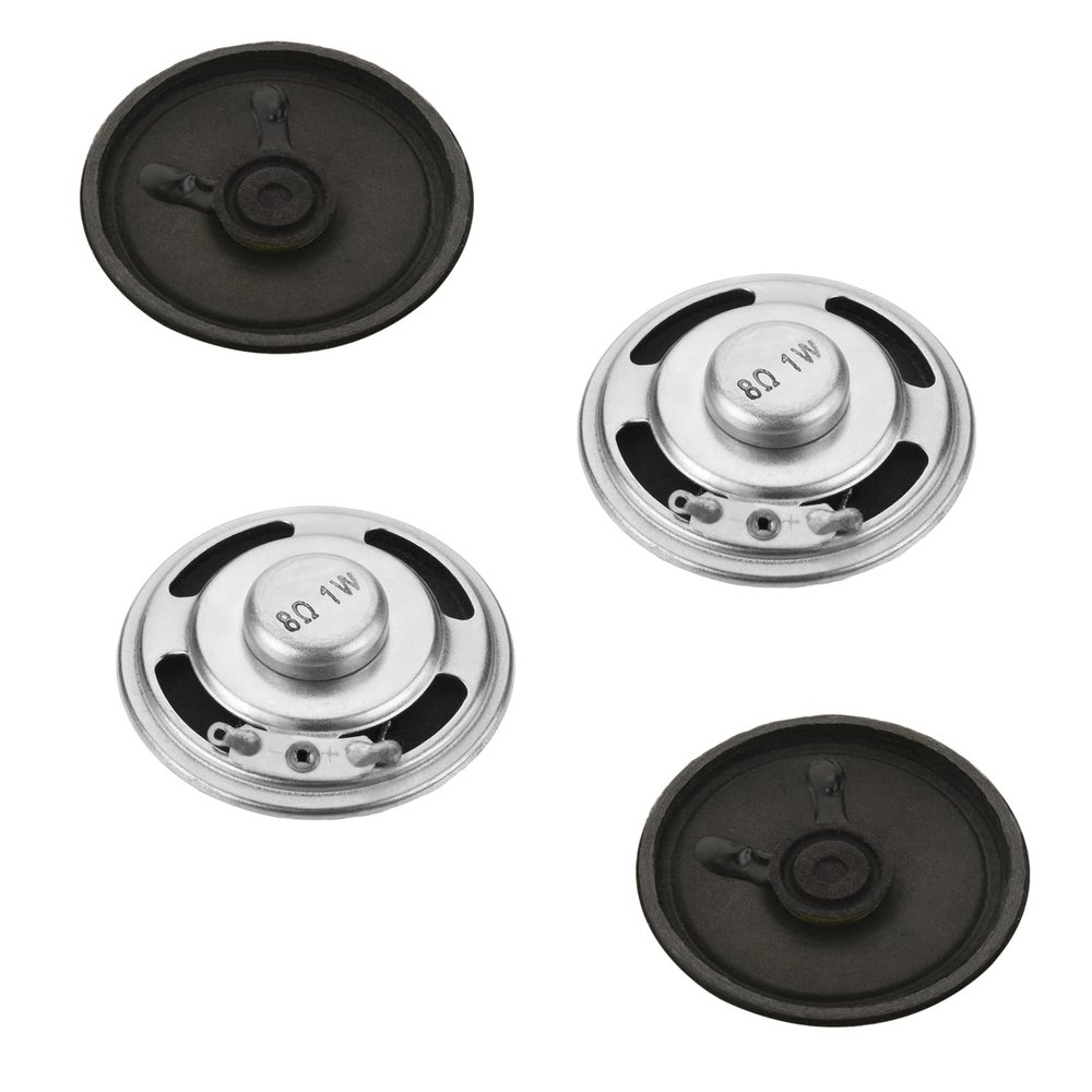 Aicosineg 4Pcs DIY Magnetic Speaker 1W 8 Ohm 50mm Diameter Round Shape Replacement Loudspeaker