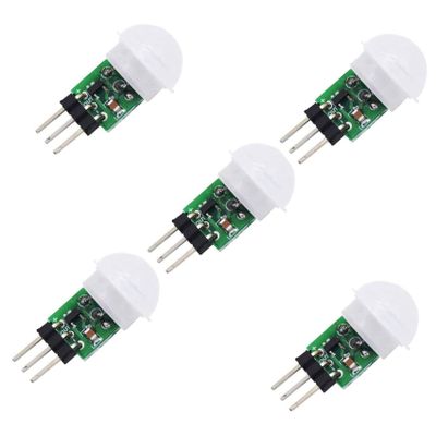 AM312 PIR Sensor,5 Pack PIR Motion Sensor Pyroelectric Infrared PIR Human IR Sensor Module Body