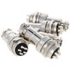 5Pcs Aviation Connector 5P 10A GX20-5 Waterproof Male Female Wire Panel Power Chassis Metal Fittings Connector Aviation Silver Black,Aicosineg view 1
