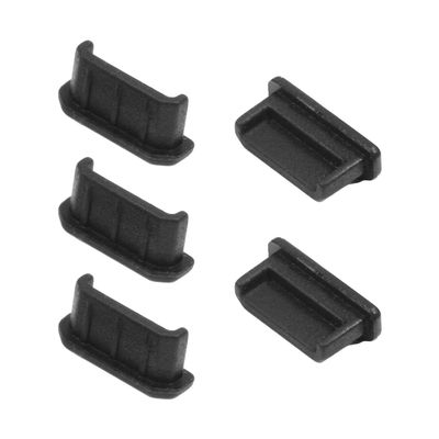 5Pcs Silicone Anti-Dust Stopper Mini-HDMI Anti-Dust Stopper Cap 11.5x5.5x4mm Black,Aicosineg