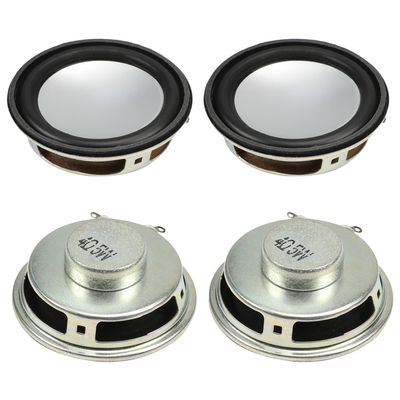 Bettomshin 4Pcs DIY Magnetic Speaker 5W 4 Ohm 50mm Diameter Round Shape Replacement Loudspeaker