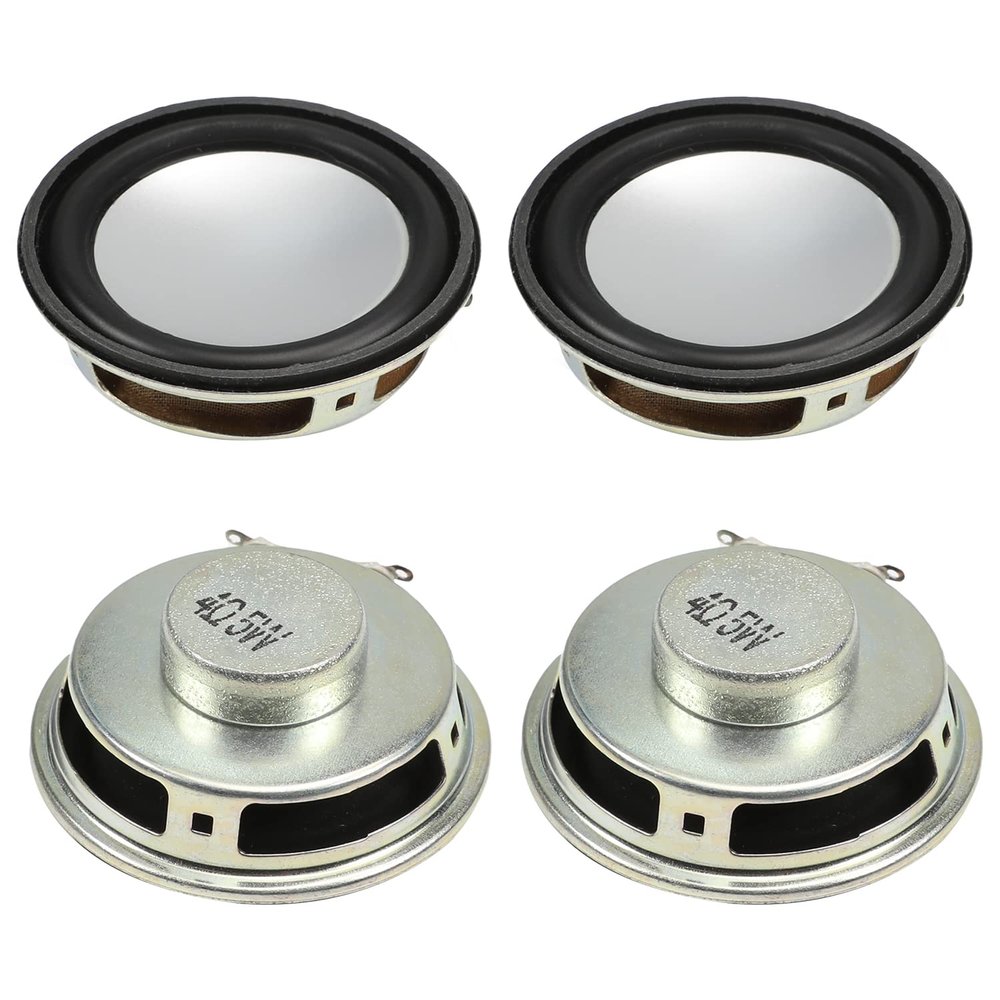 Bettomshin 4Pcs DIY Magnetic Speaker 5W 4 Ohm 50mm Diameter Round Shape Replacement Loudspeaker
