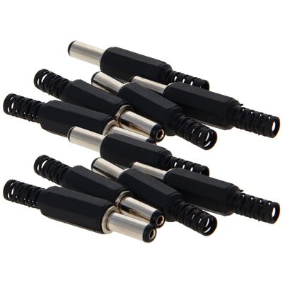 DC Power Connectors Male DC Power Plug Jack Solder Connector Adapter 5.5x2.1mm 10Pcs,Aicosineg