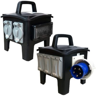 Walther Electric Portable Power Distribution Unit (PDU) | 60A Three Phase 4-Pole 5 Wire UL Listed - HEB364U (NEMA 3R)