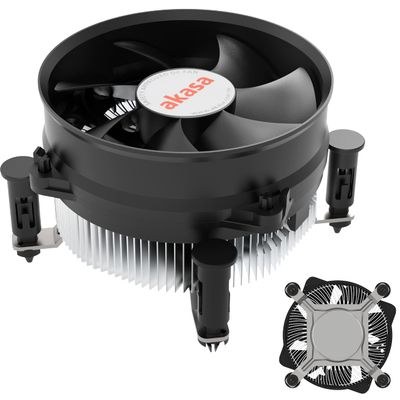 Akasa Lo-Noise Intel LGA1700 Cooler | Designed for Intel Core Processors up to 77W TDP | Heatsink with Aluminium Core | 95mm PWM Fan | Tool Free Push-pin Design | AK-CC6603EP01
