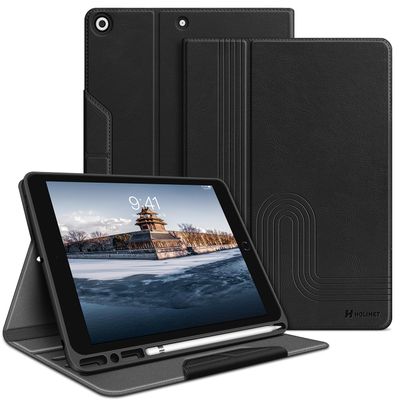 H HOLIMET Case for iPad 9th Generation 10.2 Inch 2021 iPad 8th 7th Generation 2020/2019 with Pencil Holder Vegan Leather Auto Sleep/Wake Smart Shockproof Protective Cover