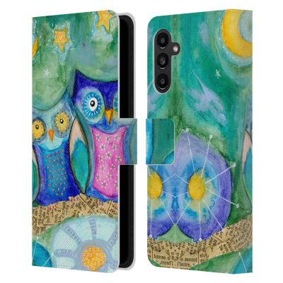 Head Case Designs Officially Licensed Wyanne Wishing The Night Away Owl Leather Wallet Case Compatible with Samsung Galaxy A13 5G (2021)