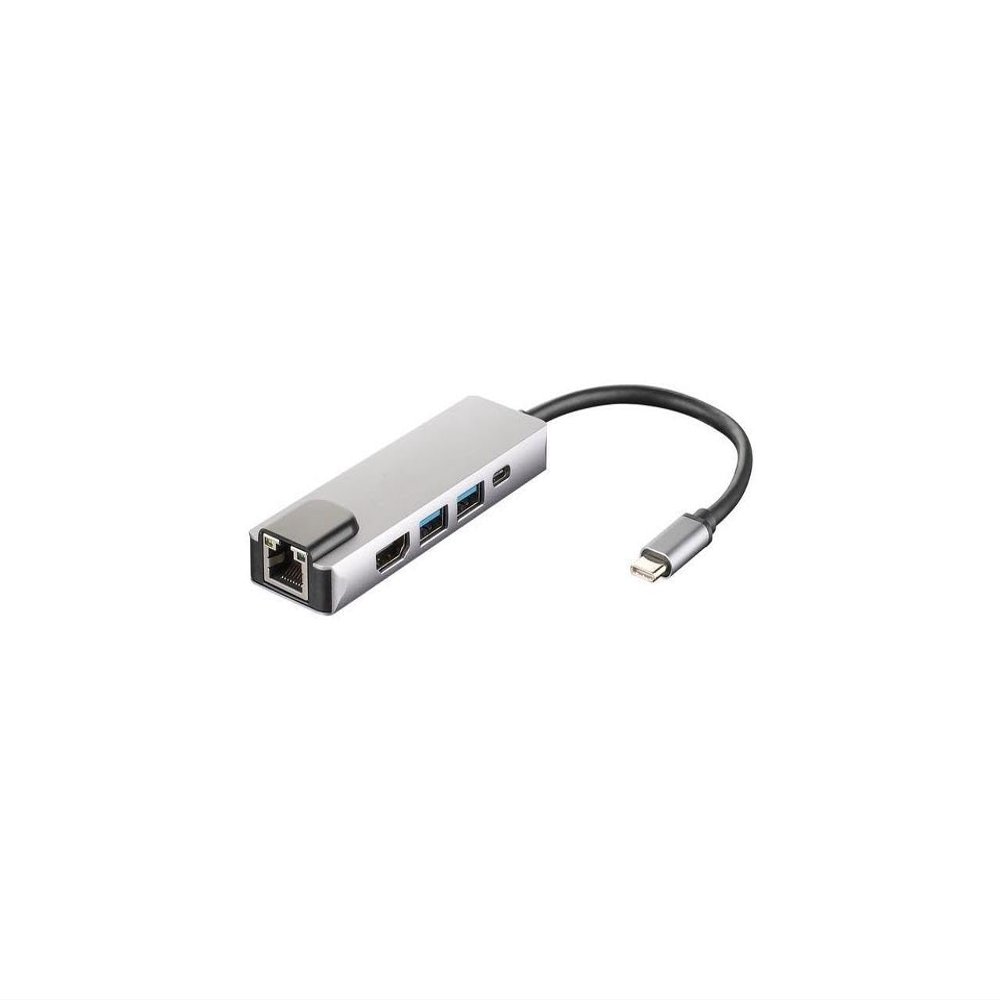 5-in-1 Hub: HDMI, RJ-45, USB 3.0, USB-C by 4XEM