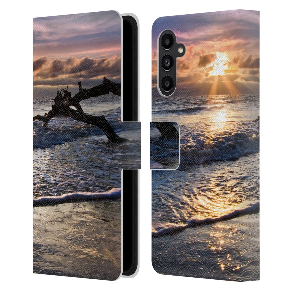 Head Case Designs Officially Licensed Celebrate Life Gallery Sparkly Water at Driftwood Beaches Leather Wallet Case Compatible with Samsung Galaxy A13 5G (2021)