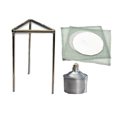 Digital Hub Tripod Stand, Wire Gauge (2pcs.), Aluminium Spirit lamp (Combo of 4) for lab use and Experiments, Standard