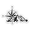 Mountains Compass Sticker - 3" Laptop Sticker - Waterproof Vinyl for Car, Phone, Water Bottle - Adventure Outdoor Nature Hiking Decal view 1