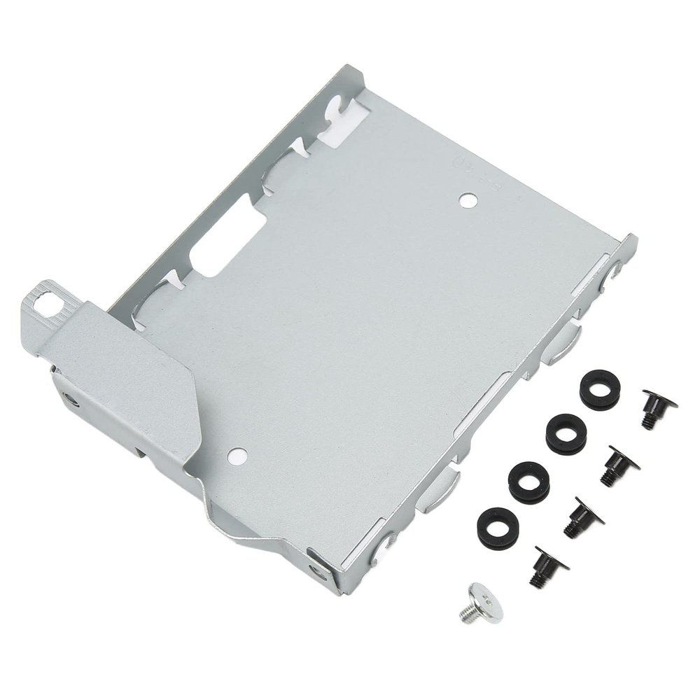 Hard Drive Tray Kit, Hard Drive Ultra Thin Replacement HDD Mounting Bracket Holder Suitable 1100 Game Console, with Screw Accessories, Silver